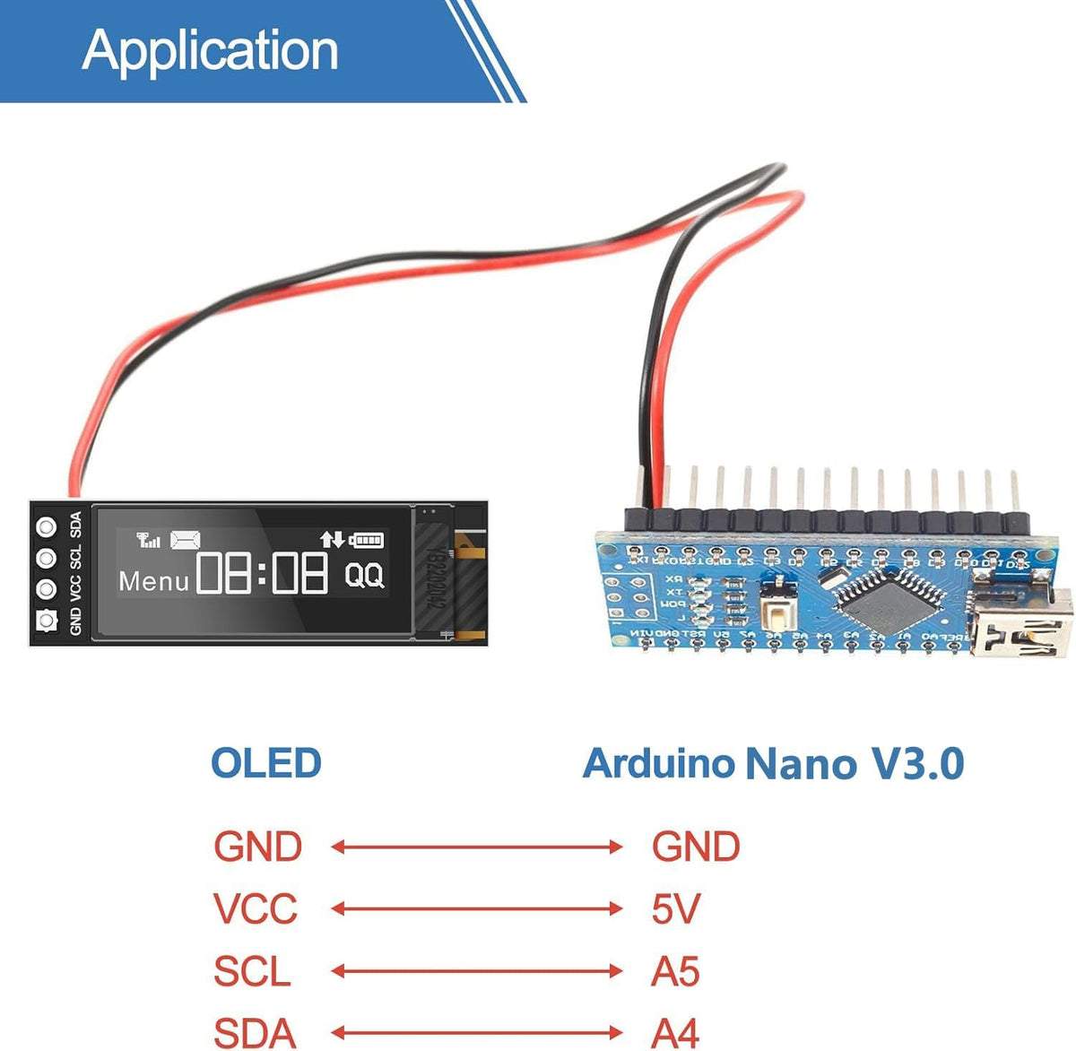 Back side showing pin layout and driver chip components