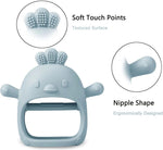 Textured silicone baby teether for gum relief