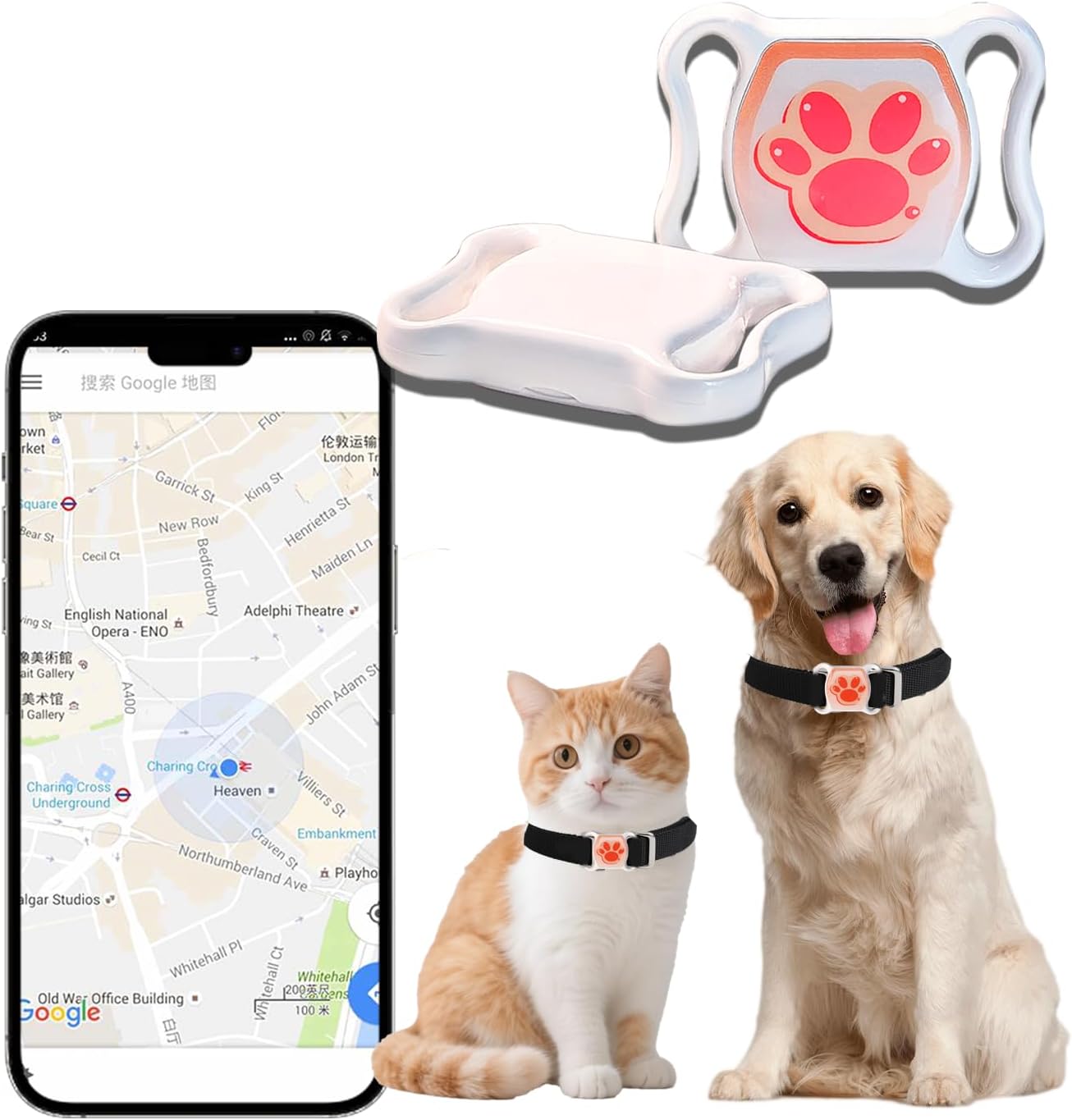 Petfon Pet GPS Tracker front view real time pet tracking device