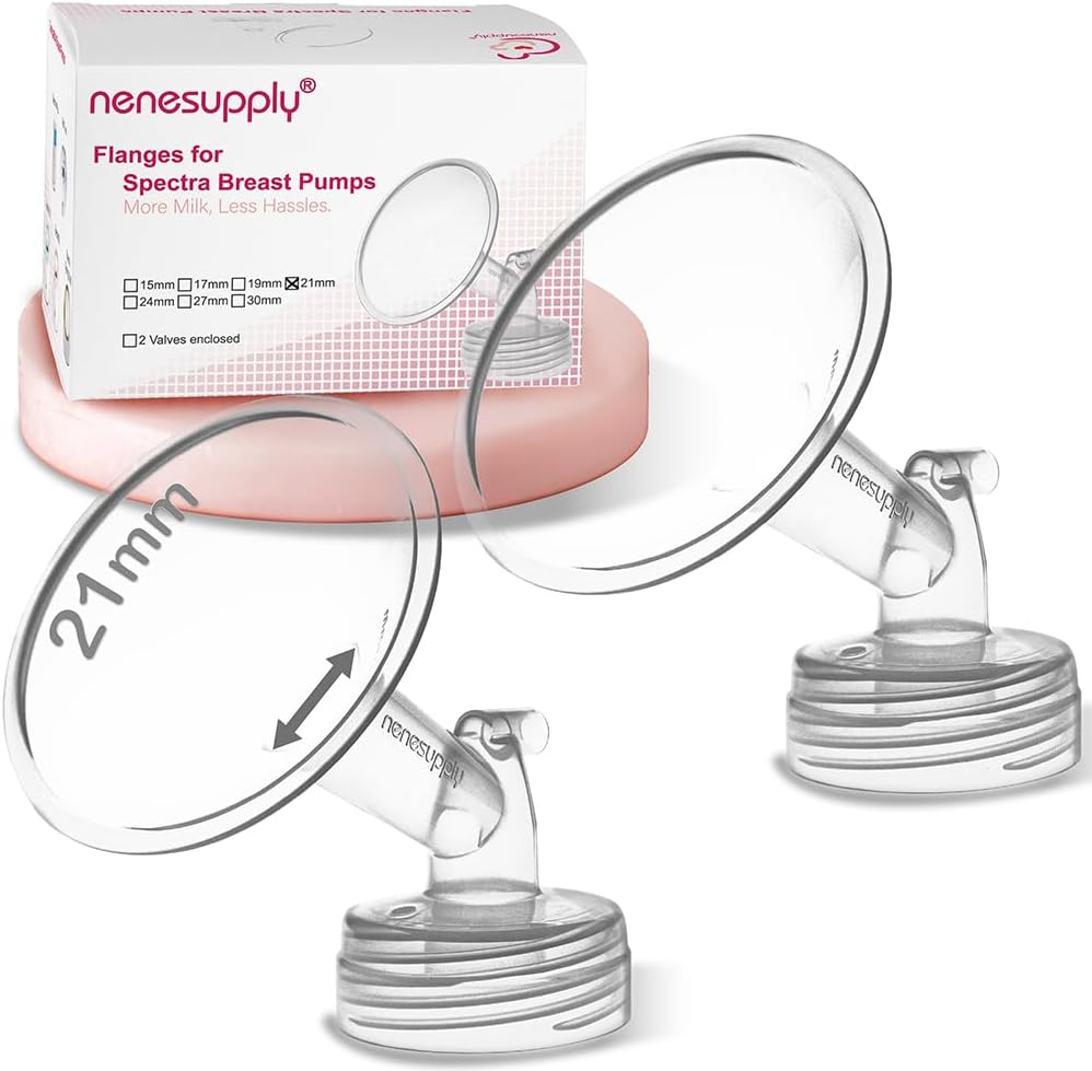 Nenesupply 21mm 2 pc Flanges Duckbill Valves Compatible with Spectra S2 S1 9 Plus Synergy Gold Breastpump Replacement to Spectra Pump Parts Flange Accessories Wide Mouth Work with Backflow Protector - Image 12