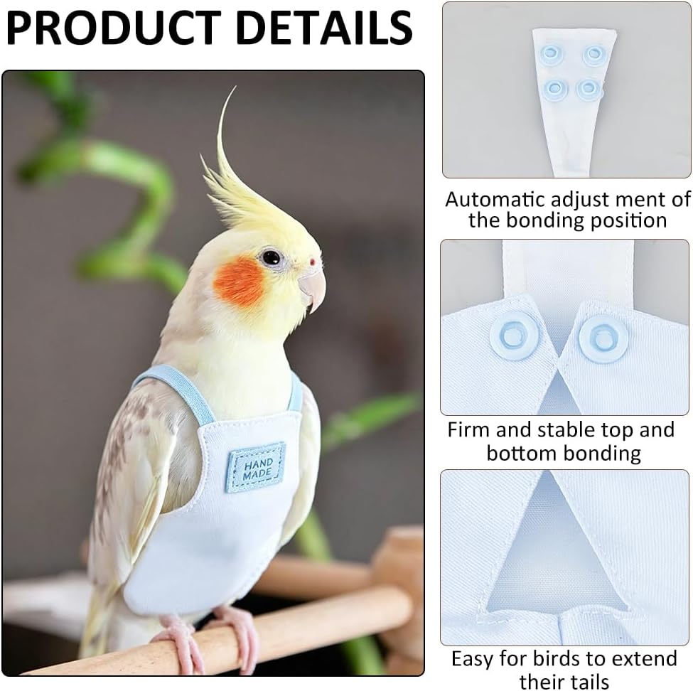 Premium pet bird diaper set for cockatiels and small parrots travel use