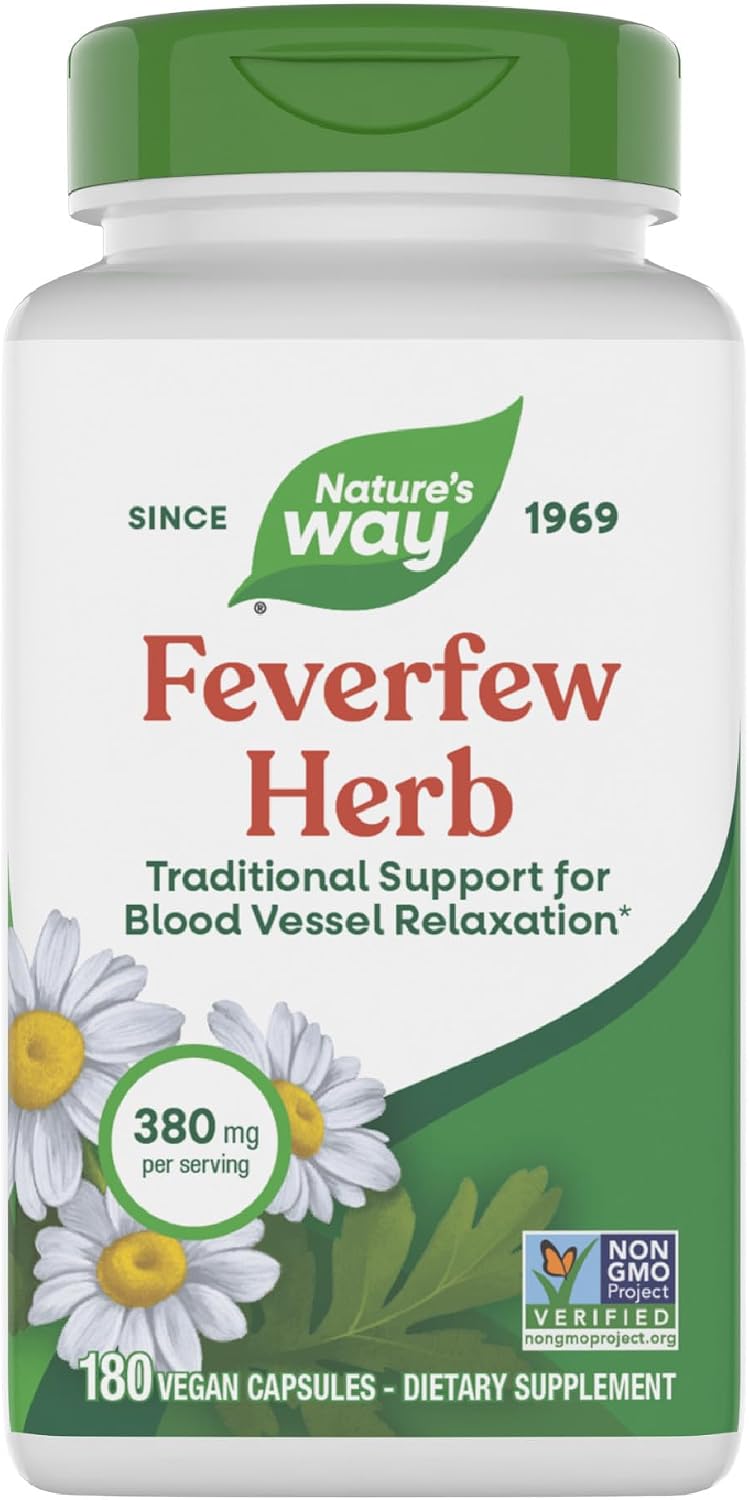 Nature's Way Feverfew Herb front view bottle