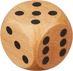 Morel 30mm wooden dice front view showing black dots