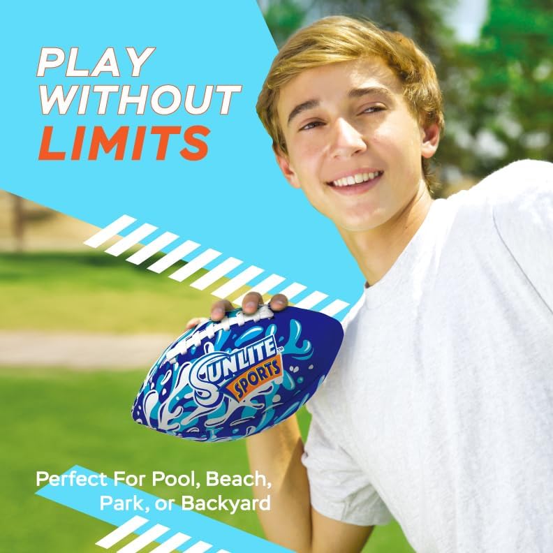 Sunlite Sports family fun football being inflated with the travel size air pump
