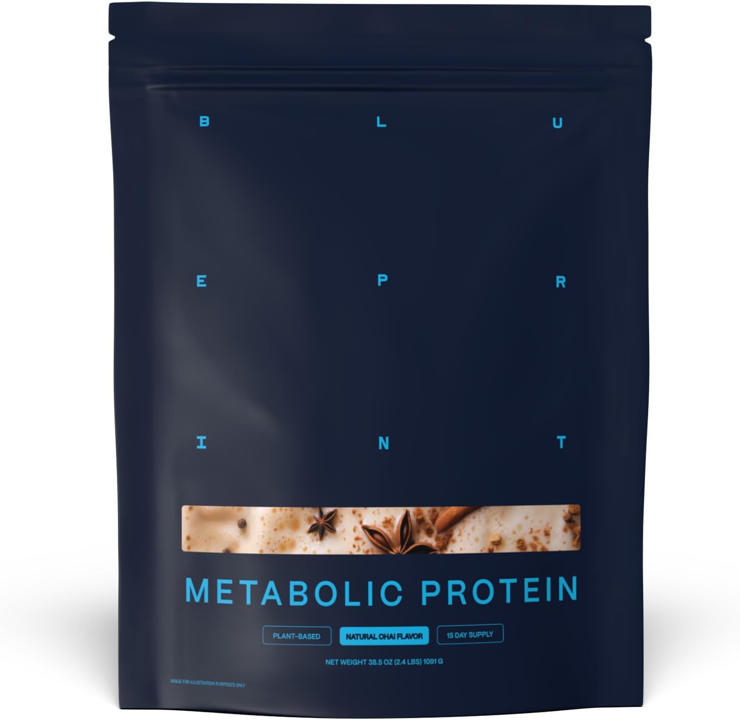Blueprint Bryan Johnson Metabolic Protein Powder Vanilla front view 30g protein