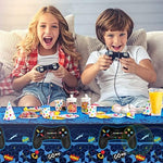 Tatuo geek party supplies tablecloth showing detailed blue hexagonal patterns
