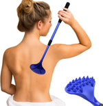 EASACE extendable back scratcher blue front view premium body massager