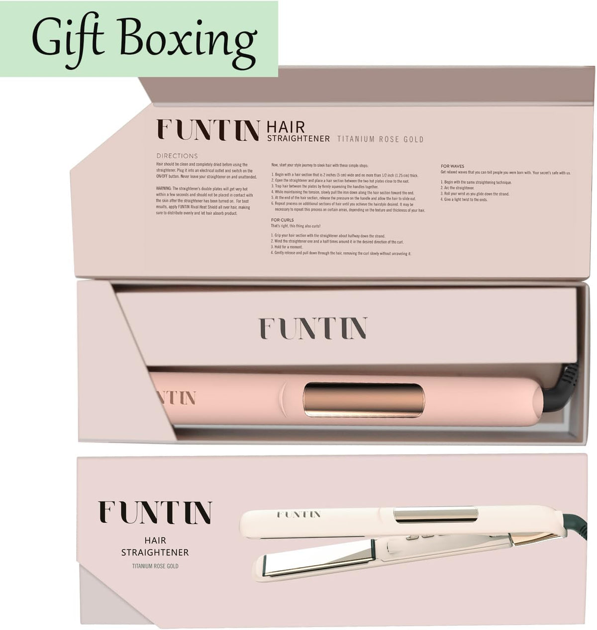 FUNTIN S10 beauty appliance lifestyle shot demonstrating curved edges