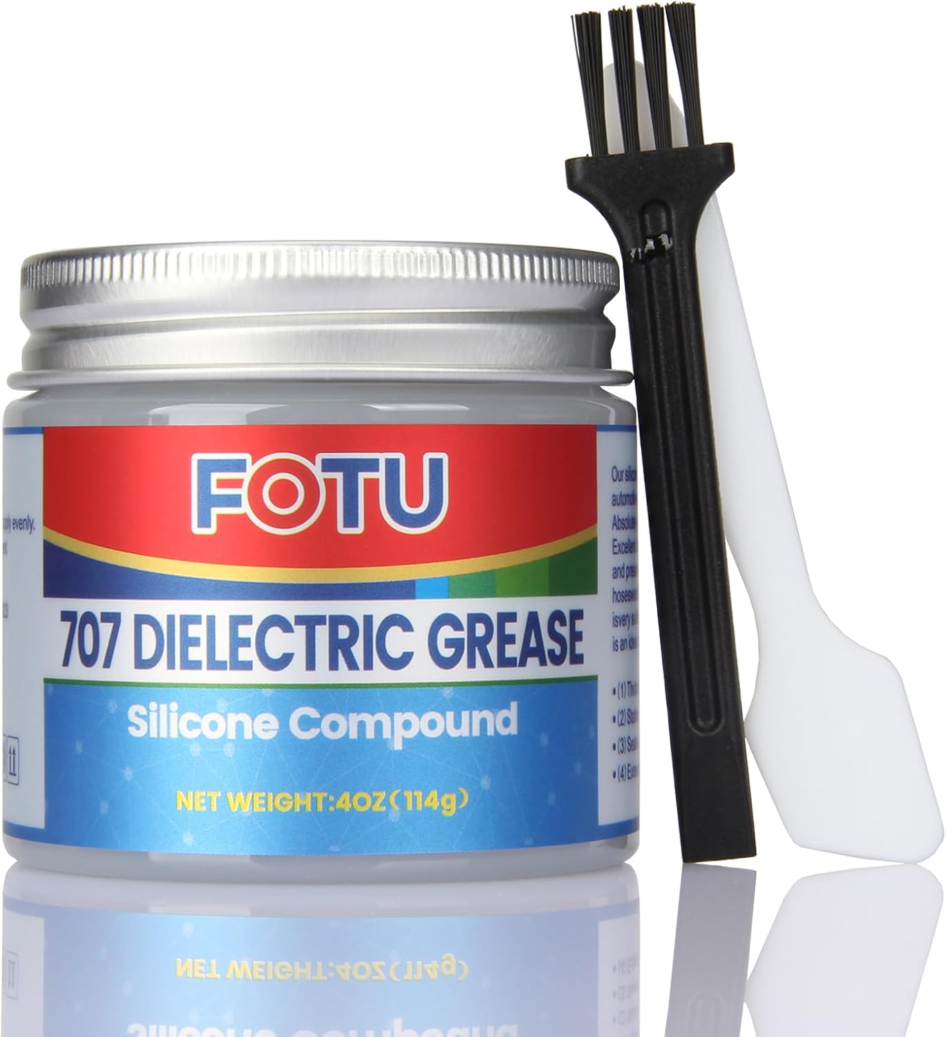 FOTU 707 silicone dielectric grease 4 ounce container front view for electrical insulation