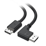 Cable Matters Right Angle DisplayPort cable front view showing 90-degree connector head