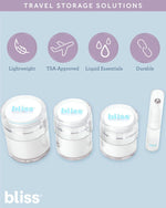Bliss mini perfume atomizer spray bottle showcasing the sleek portable design for travel.