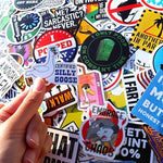 Assorted sarcastic meme stickers for water bottles and laptops