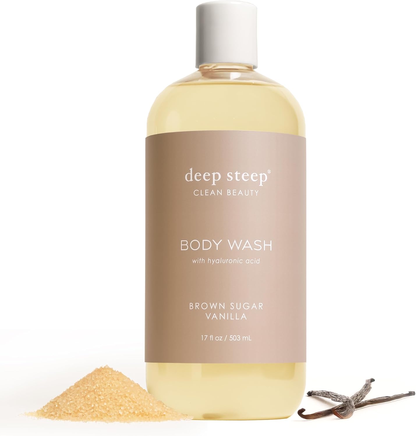 Deep Steep Brown Sugar Vanilla Body Wash front view bottle