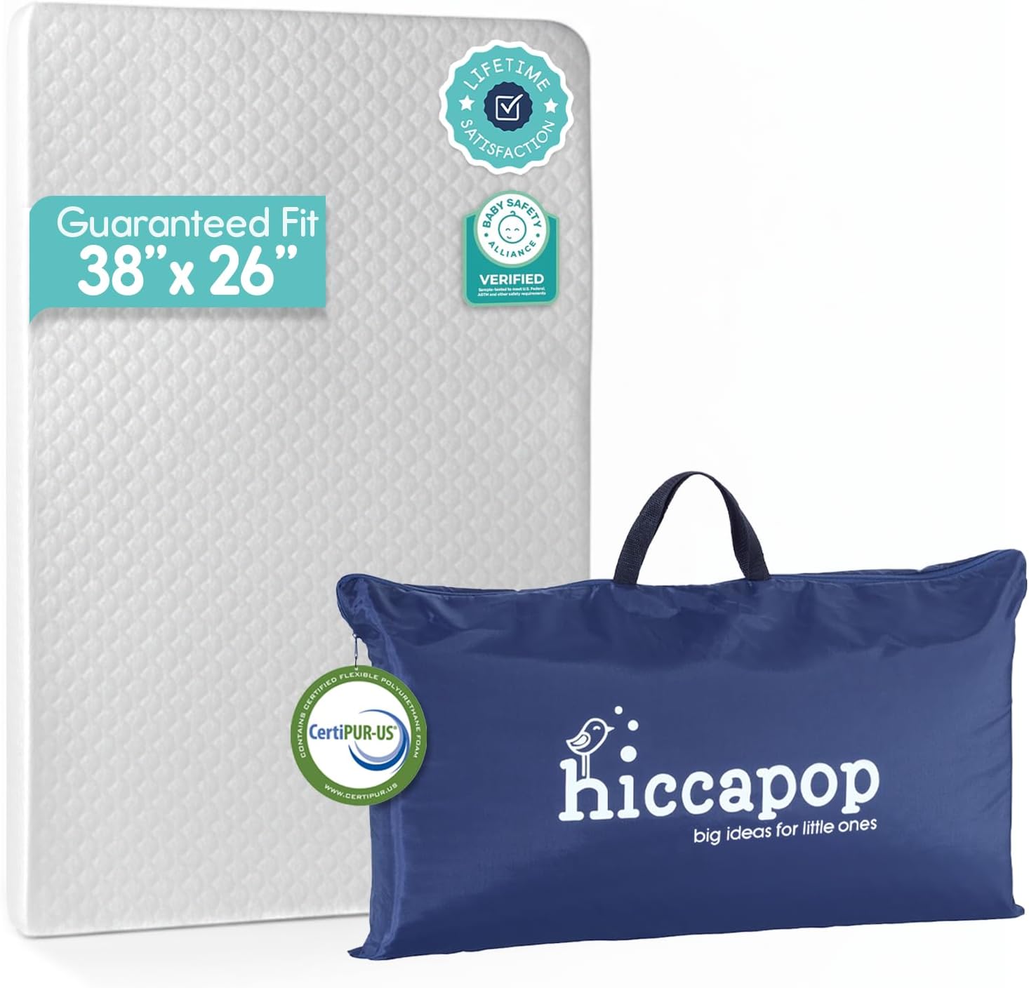 Hiccapop Pack and Play Mattress Pad with carry bag