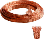 QuQuyi flat copper braided ground strap wire front view