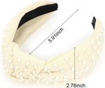 YISSION off-white hair accessory shown worn by a model for sizing reference.