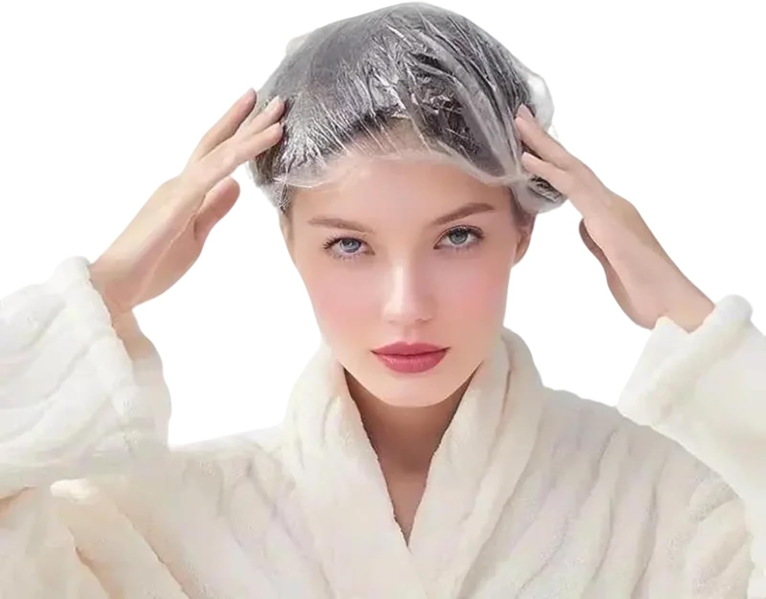 200PCS Disposable Shower Caps, Plastic Clear Hair Cap Large Thick Waterproof Bath Caps for Women & Men Unisex Reusable Travel Essentials for Deep Conditioning, Hair Treatment, Hotel, Spa, and Home Use - Image 1