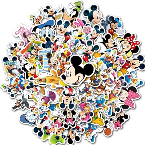 Assorted collection of 50 pieces Disney themed vinyl stickers for scrapbooking.
