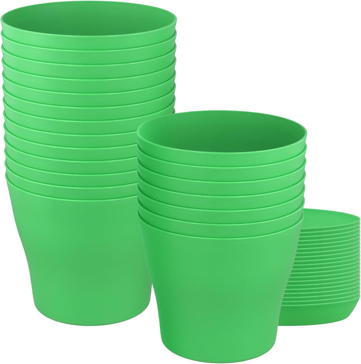 20 Pack 5.5 Inches Plastic Planters with Saucers, Modern Decorative Flower Plant Pots, Decorative Gardening Pots with Drainage for Plants, Succulents, Seed Nursery, Flower, White - Image 10
