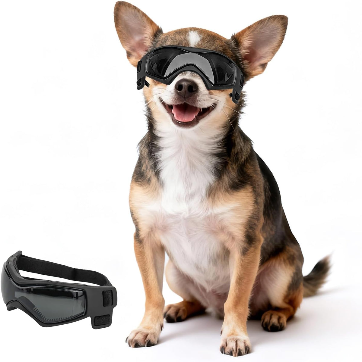 Dog Goggles Small Breed, Dog Sunglasses UV Protection Puppy Eyewear for Small Pet Outdoor Riding Driving, Black S - Image 14