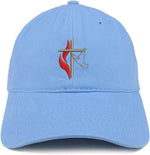 Trendy Apparel Shop Methodist Cross and Dove dad hat front view baseball cap