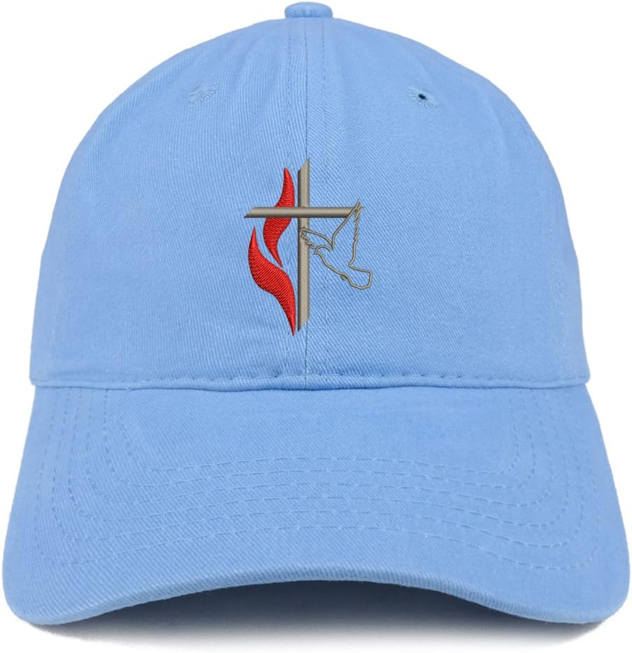 Trendy Apparel Shop Methodist Cross and Dove dad hat front view baseball cap