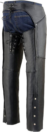 Milwaukee Leather black chaps full length product shot