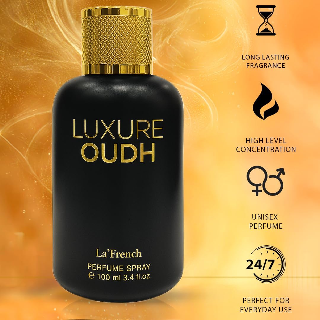 La French Luxure Oudh Perfume rear label information