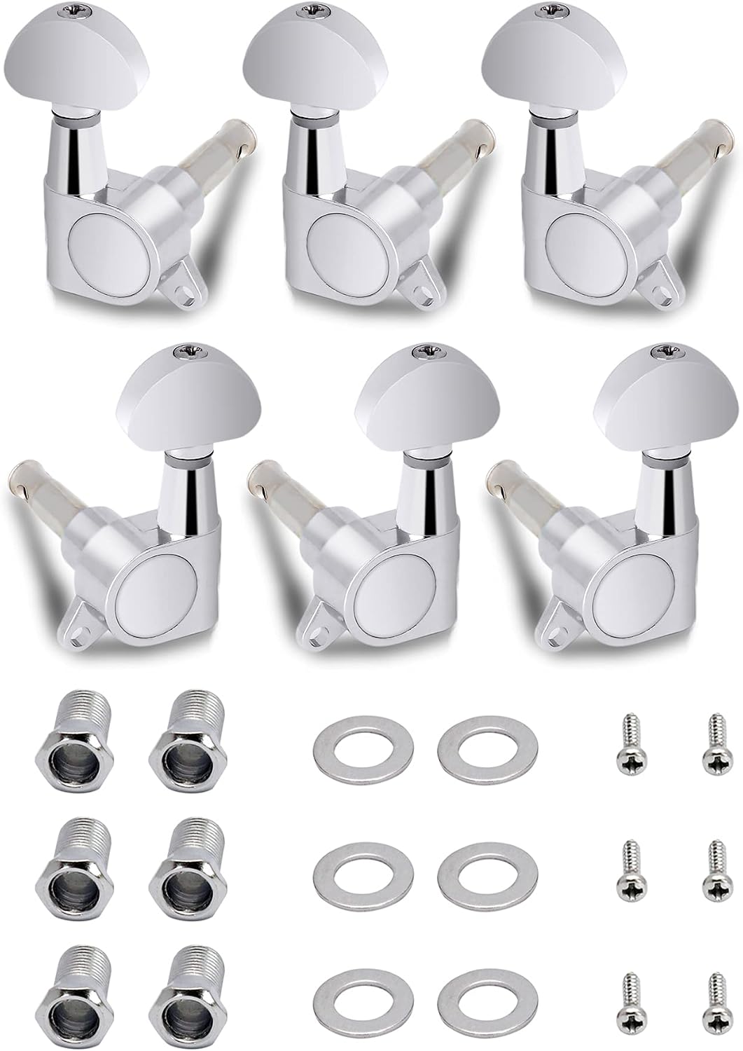 Bogart guitar tuning pegs front view chrome machine heads