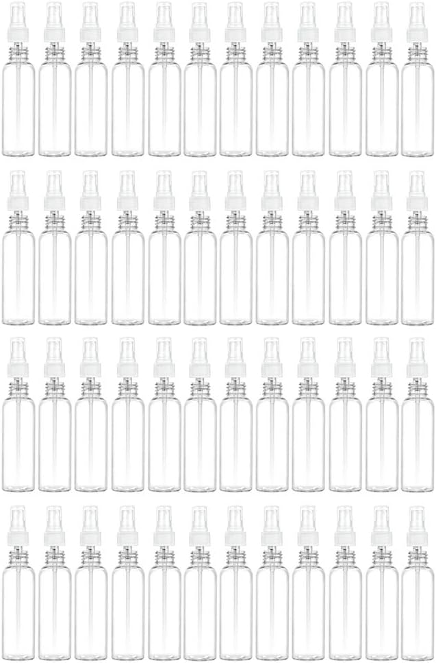 Clear Plastic Bottle Atomizer 48 Pcs Empty 2oz Pet Bottle Atomizer for Travel Mist Perfume - Image 1