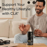 Sports Research 1250mg active CLA softgels for men and women fitness and lean muscle management routine.