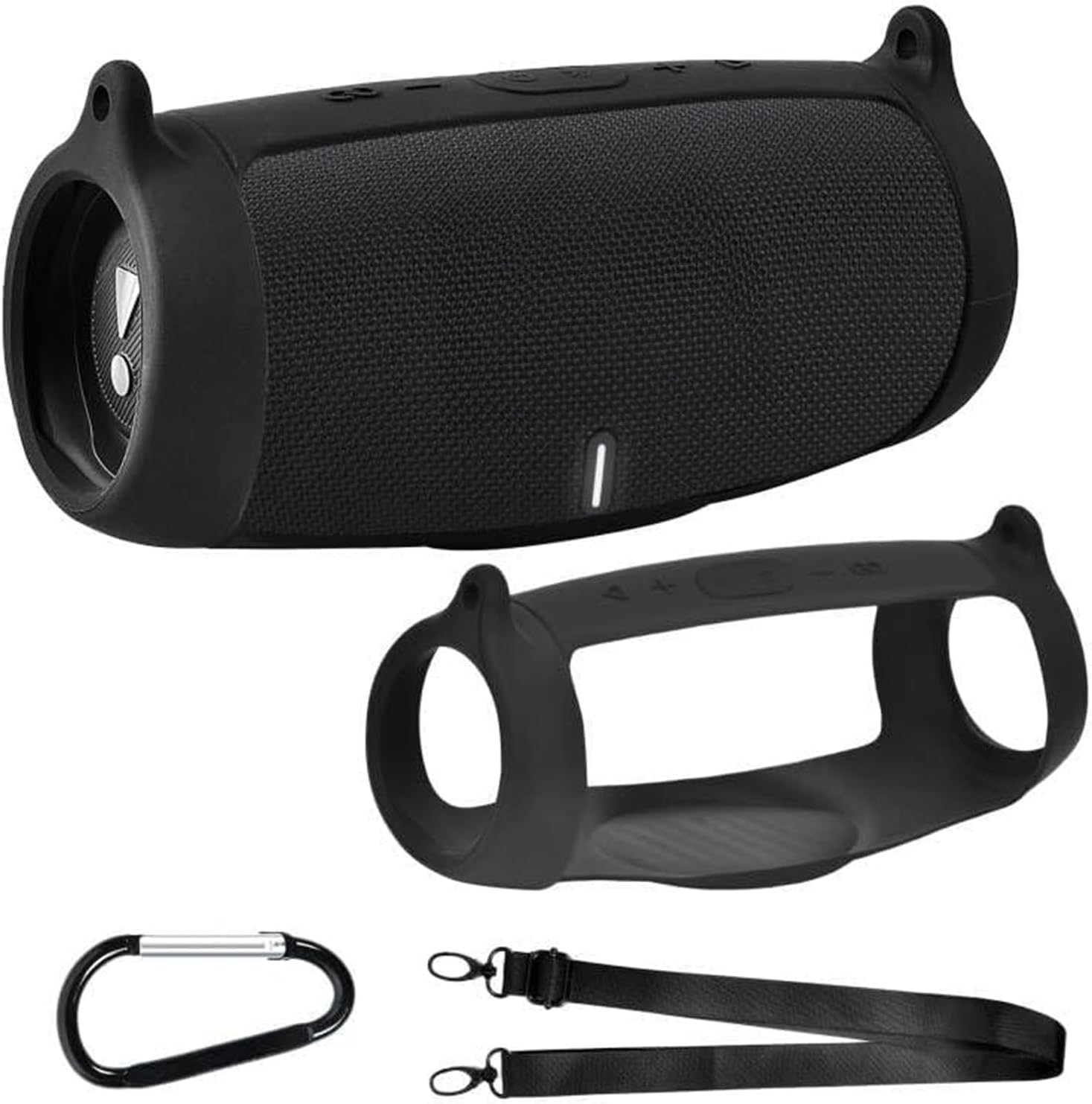PAIYULE silicone case cover for JBL Charge 5 front view showing black protective skin