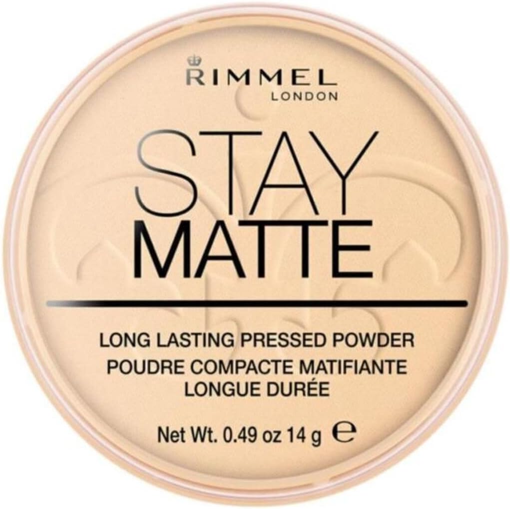 Rimmel London Stay Matte Pressed Powder 001 Transparent front view
