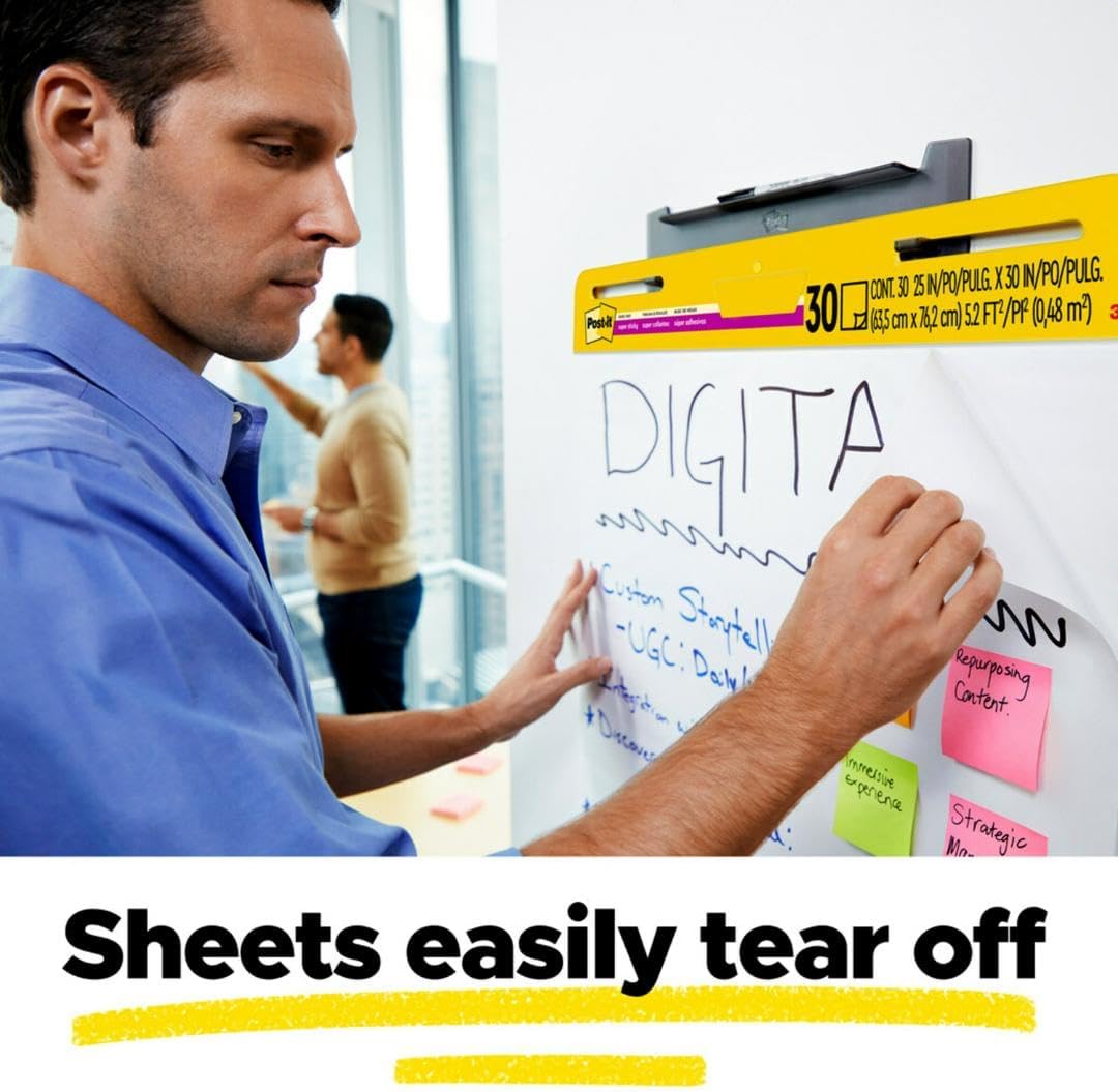 Post-it Super Sticky Easel Pad, 25 x 30 in, White, 2 Pads - Image 7