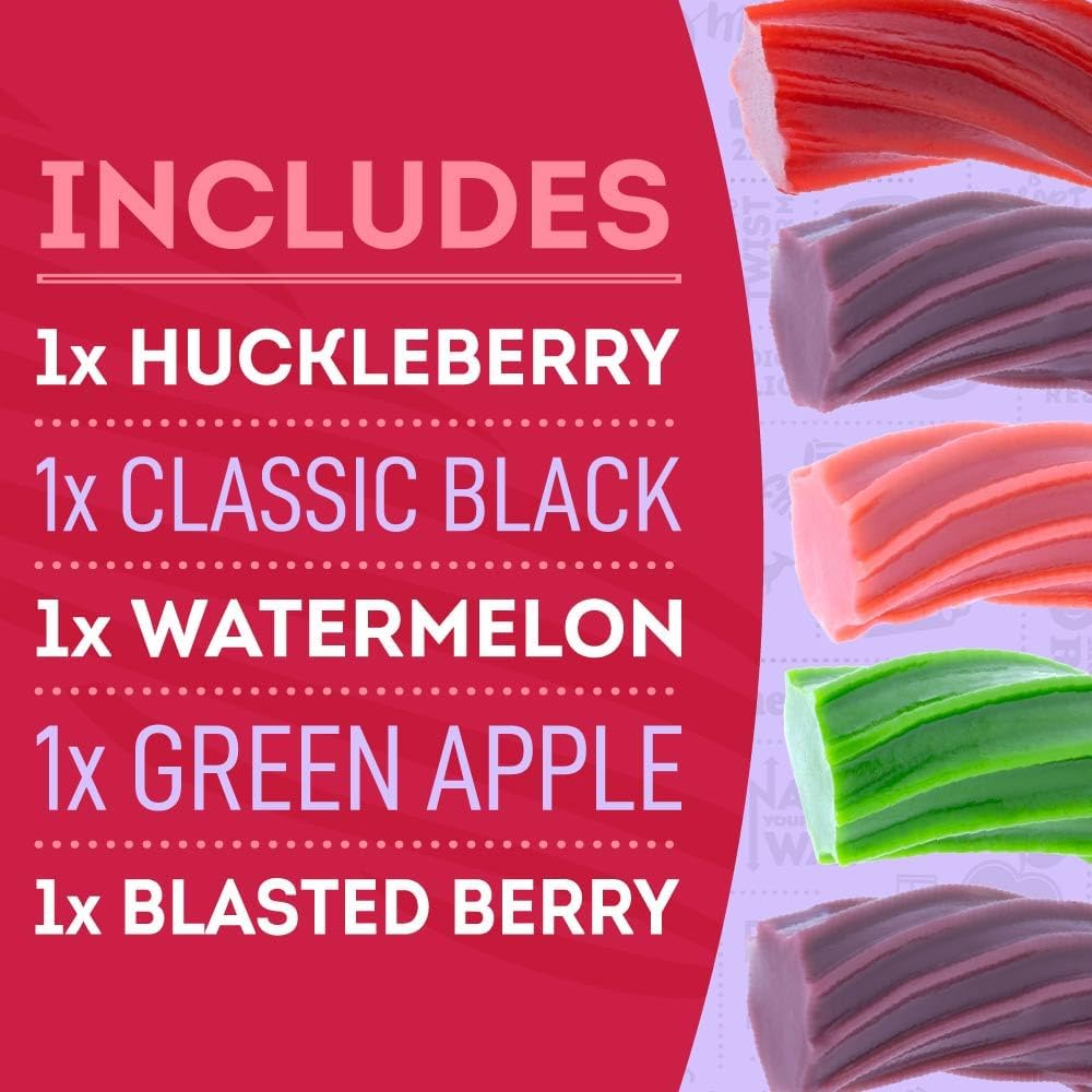 Assorted flavors view of Wiley Wallaby thick premium licorice variety set