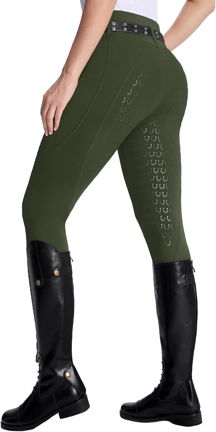 Model wearing DMVOD horse riding pants in active stance