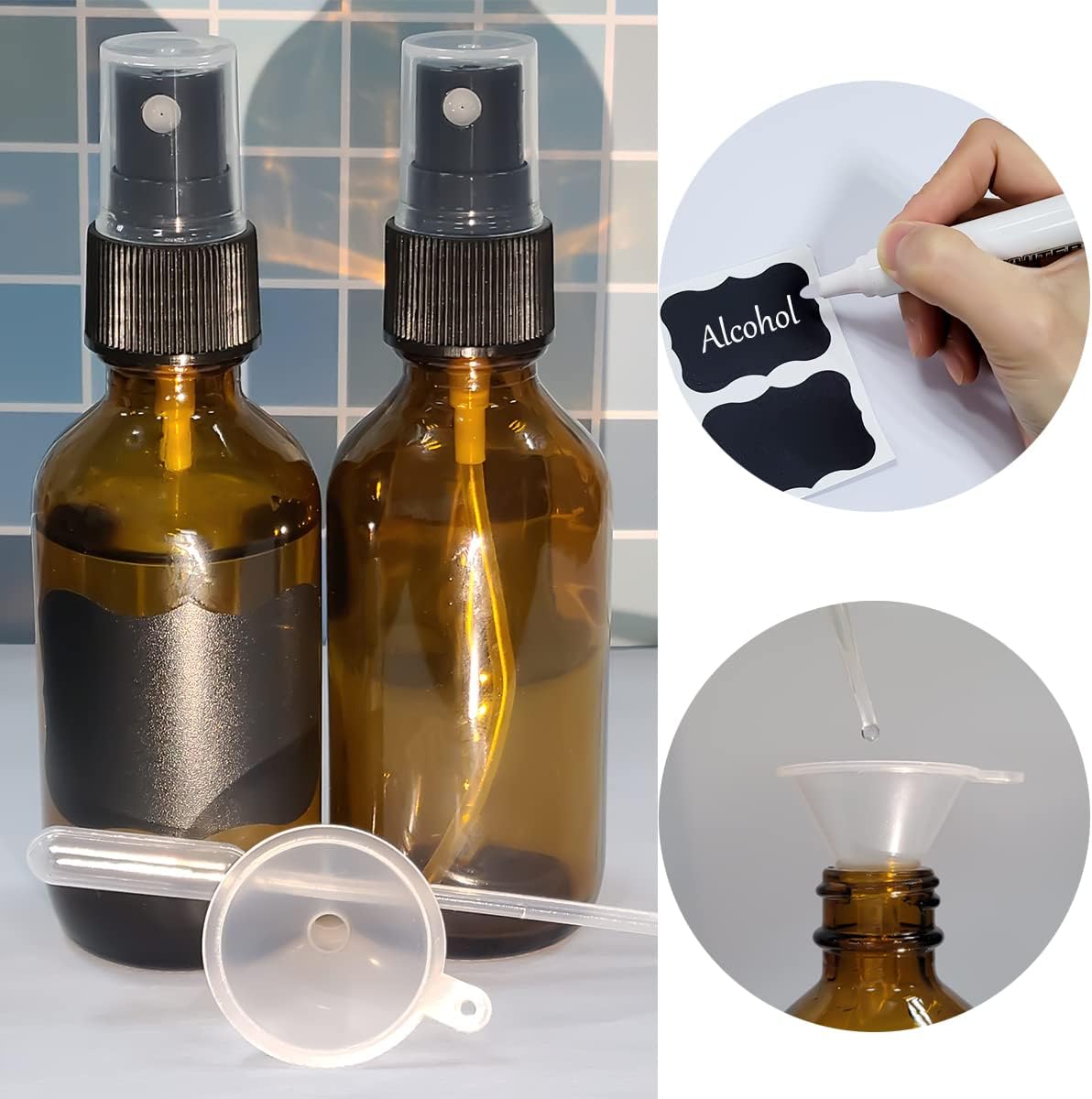 LUFEVRM 2 ounce spray bottle label stickers
