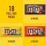 Back panel of Mars M&M'S 30.58 ounce variety pack displaying nutritional facts and ingredients list.