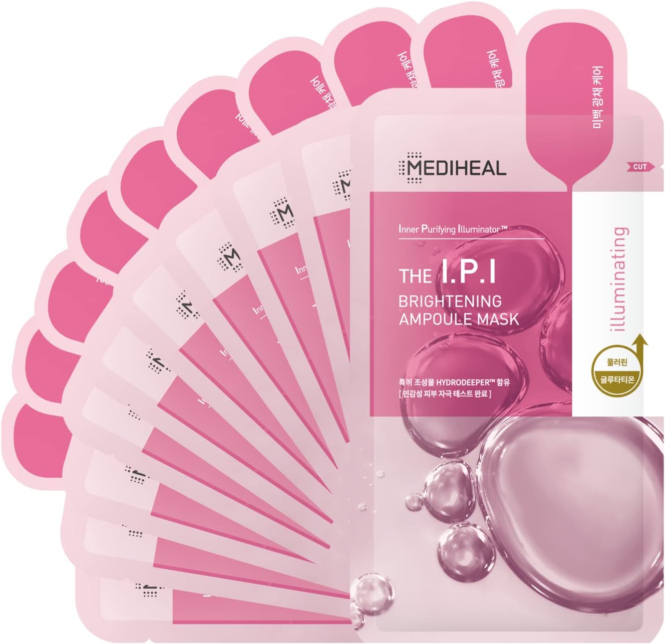 Mediheal IPI Brightening Ampoule Face Mask 10 pack front view packaging