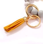 NVENF colorful silicone bead wristlet keychain