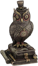 Veronese Design Steampunk Top Hat Owl front view figurine