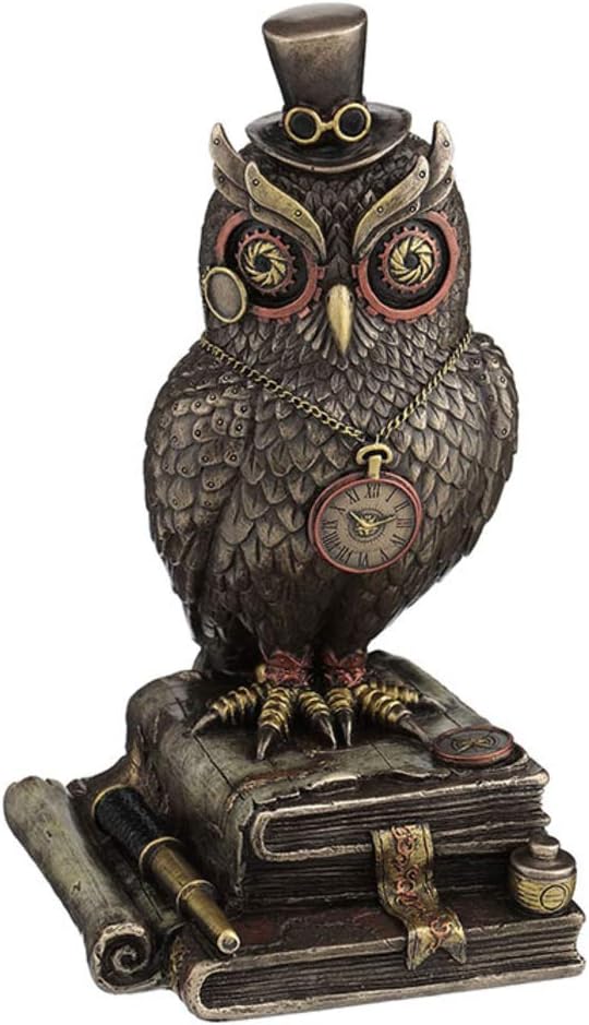 Veronese Design Steampunk Top Hat Owl front view figurine