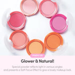 Etude sebum control cheek makeup powder swatch on fair to medium skin tones