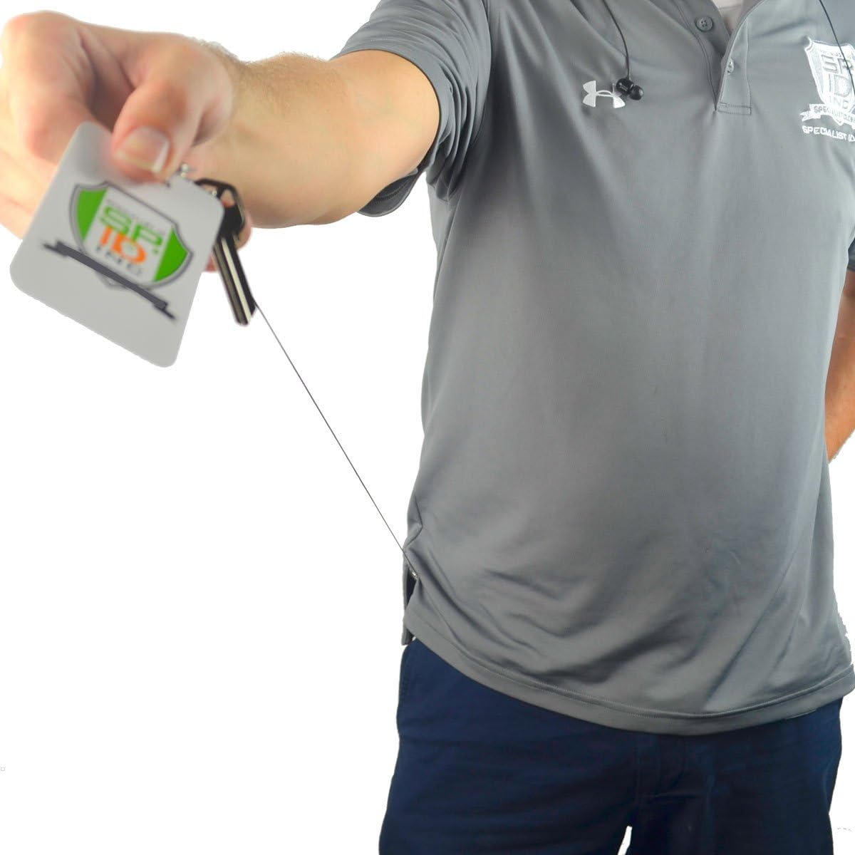 Specialist ID badge reel packaging showing the five pack count.