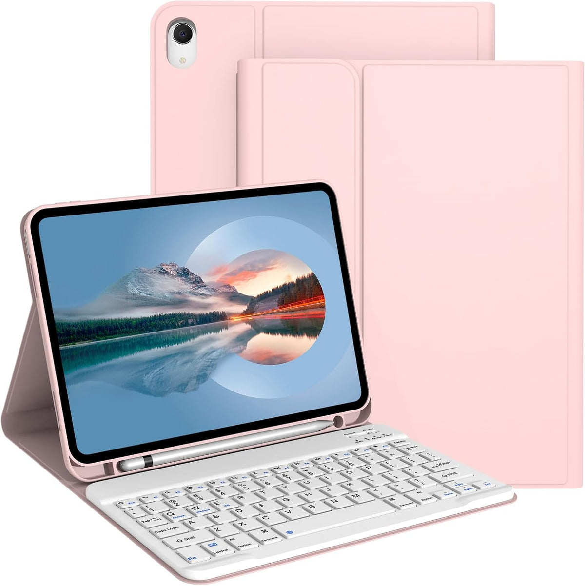 Keyboard Case with Pencil Holder for iPad 11th Generation (A16), 10th Gen | Detachable Wireless Keyboard, Support 3 System, Folio Stand, Soft TPU Back Shell for iPad 11th/10th 2025/2022, Light Blue - Image 9