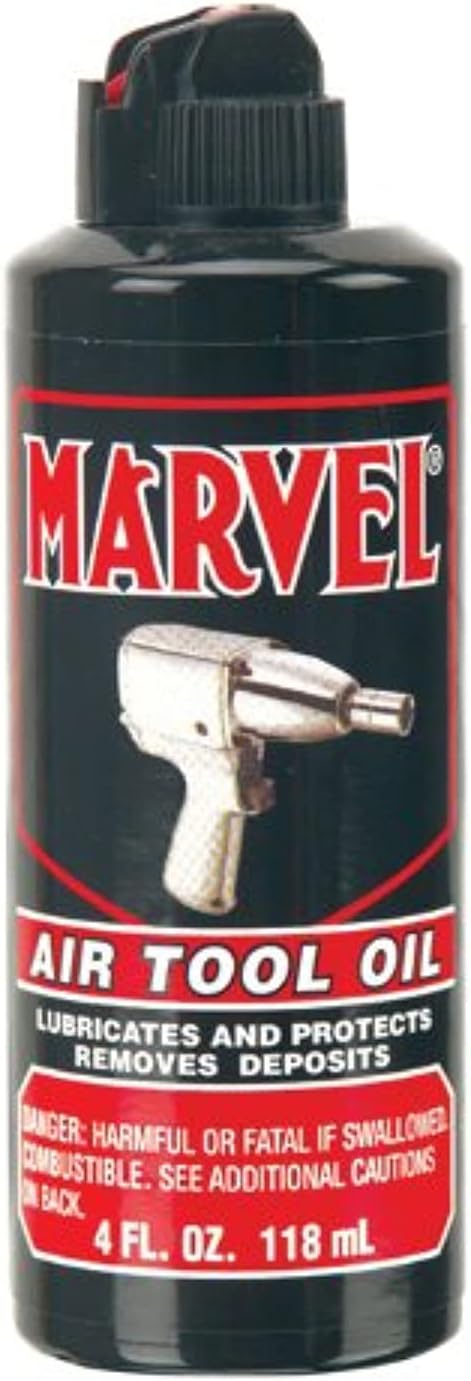 Marvel Mystery Oil Air Tool Lubricant front view 4 ounce black bottle