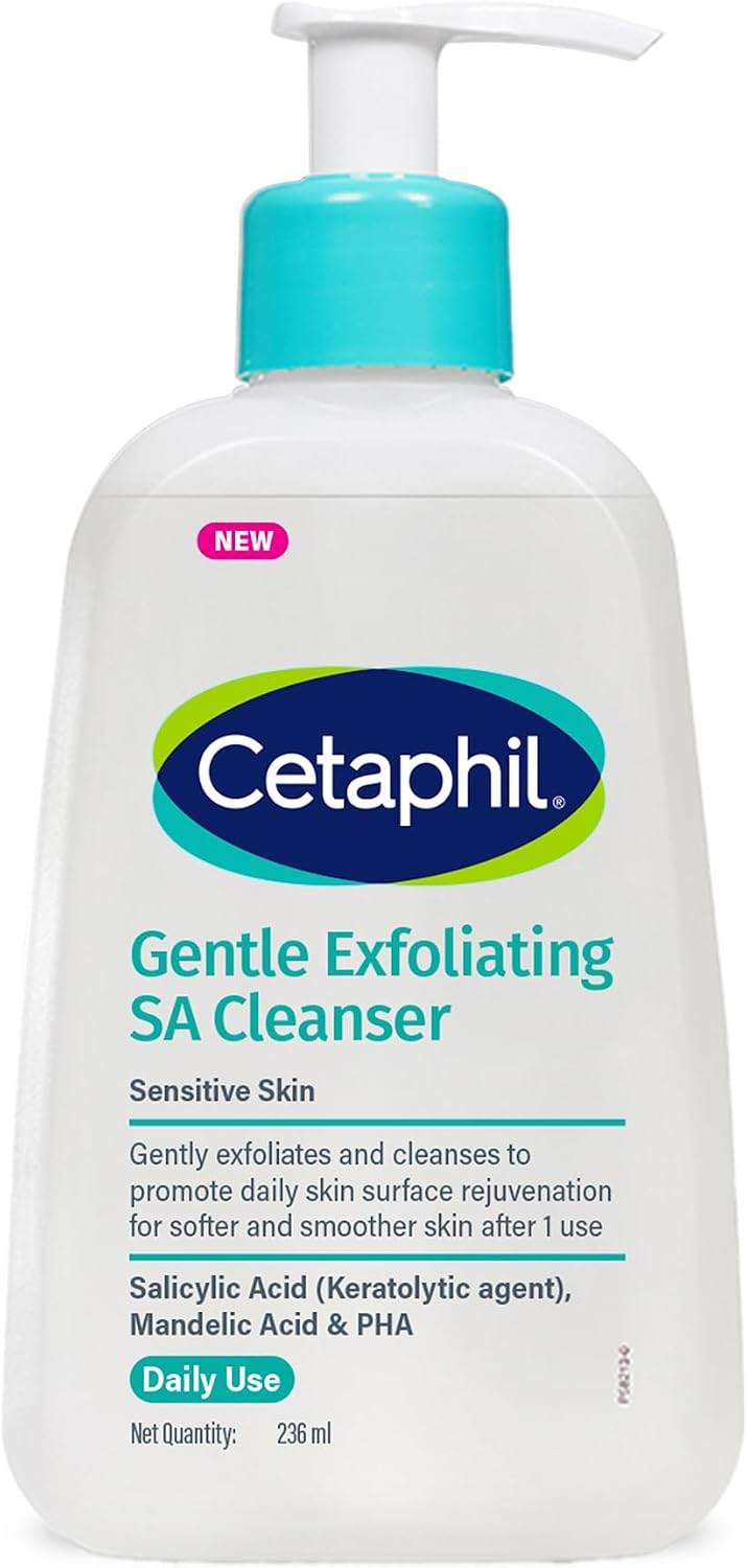 Cetaphil gentle exfoliating sa cleanser front view bottle