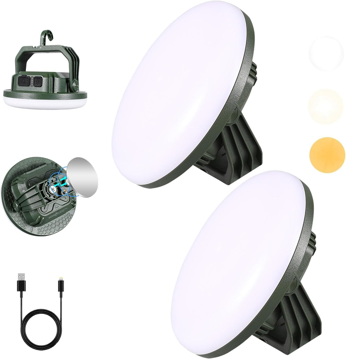 VAVOFO 42W 4000LM LED Camping Lantern Rechargeable, 10,000mAh Camping Lights, 3 Lighting Modes, IP65 Waterproof Flashlight , Portable Tent Light with Magnetic Base for Emergencies & Holiday Fun - Image 11