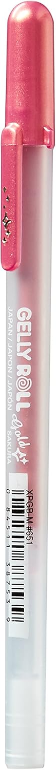 Sakura Gelly Roll Shadow Gold Pink gel pen front view