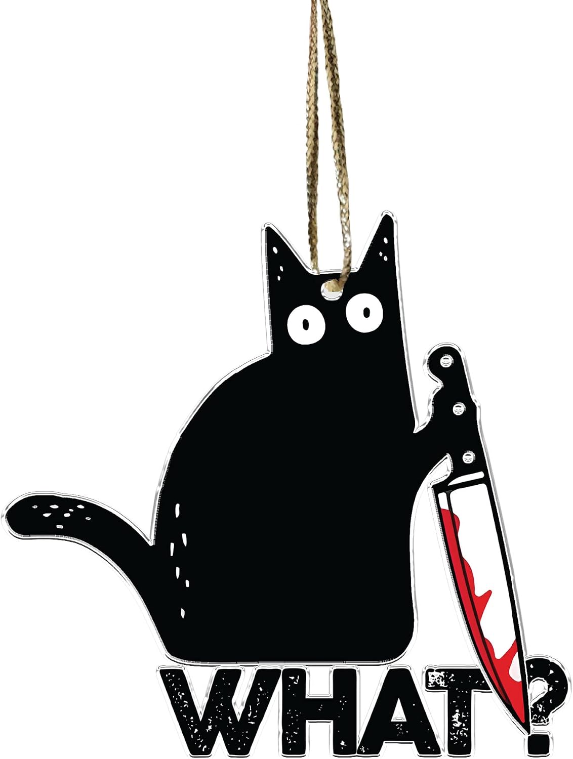 Crazytops black cat christmas ornament front view holiday tree decor